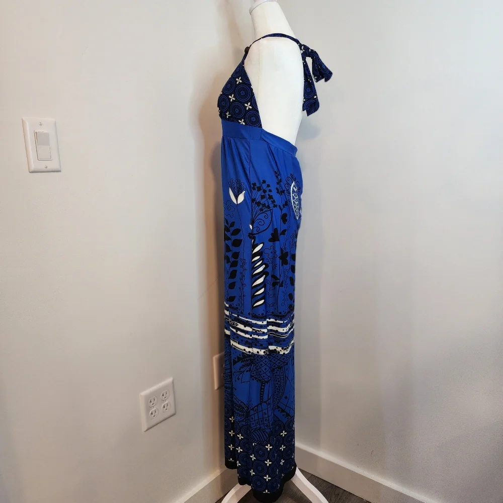 Alyn Paige New York Womens Medium Blue Maxi Dress - Picture 2 of 7